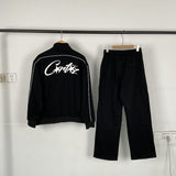 Corteiz Jacket & Pants 2 piece set  Fleece Zipper Jacket Casual