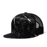 Trendy flat brimmed hat mesh summer breathable sun shade