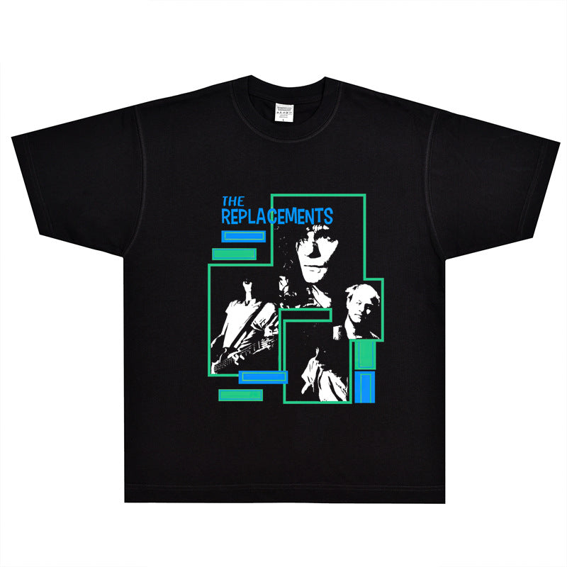 Rock Star T Shirt the Replacements Band Rock T-shirt Retro Street Loose Short Sleeve