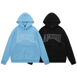 Amiri Hoodie AMI Letter logo print pullover hooded sweater for men and women