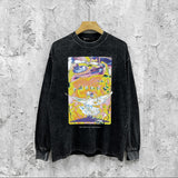 Purple Brand Distressed Long Sleeve Shirt Fashion Distressed Loose Long-sleeved Top