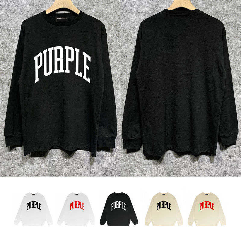 Purple Brand Long Sleeve T-Shirt Fashion Loose Long Sleeve Top