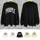 Purple Brand Long Sleeve T-Shirt Fashion Loose Long Sleeve Top