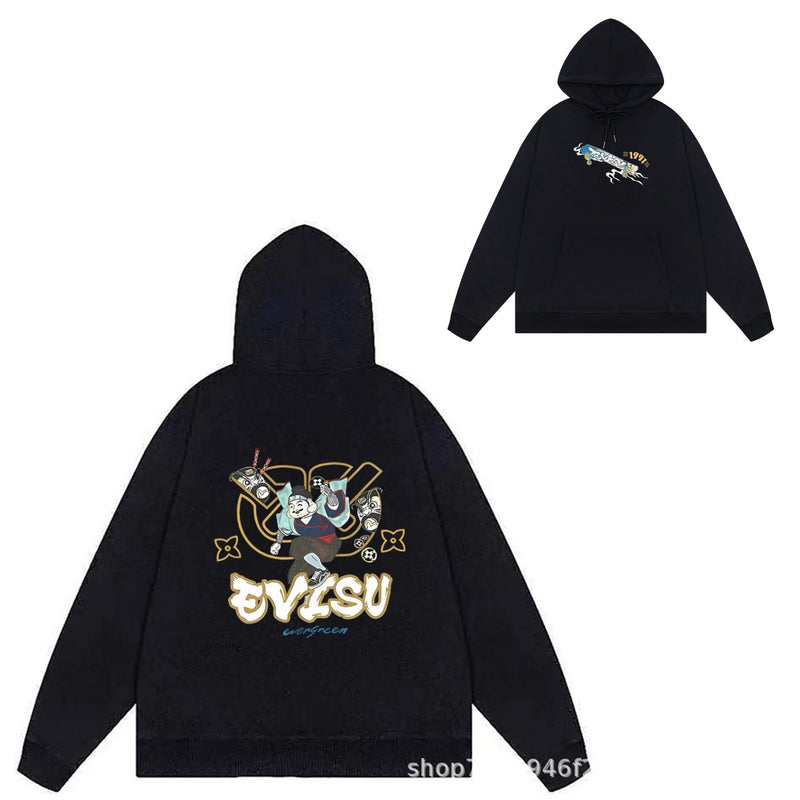 Evisu Hoodie print men and women