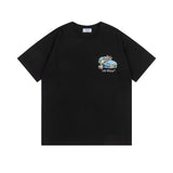 Off White T Shirts OW Angel Car Pattern Crew Neck Pullover Short Sleeves