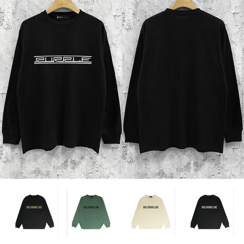 Purple Brand Long Sleeve T-Shirt Fashion Loose Long Sleeve Top