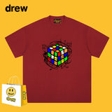 Drew T Shirts Short Sleeve Cube Graffiti Printing