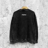 Purple Brand Distressed Sweatshirt Retro Vintage Crew Neck Sweater