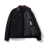 Men Vintage Jackets Vintage Tooling Jacket Women's Casual Lapel Padded Cotton