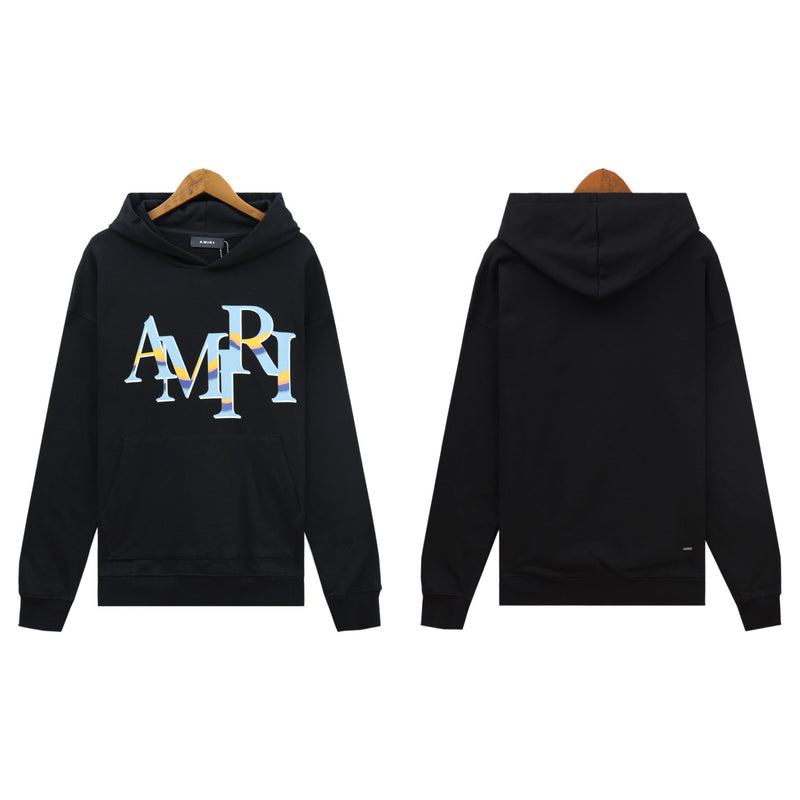 Amiri Hoodie AMI gradual change letter pattern pullover hooded sweater