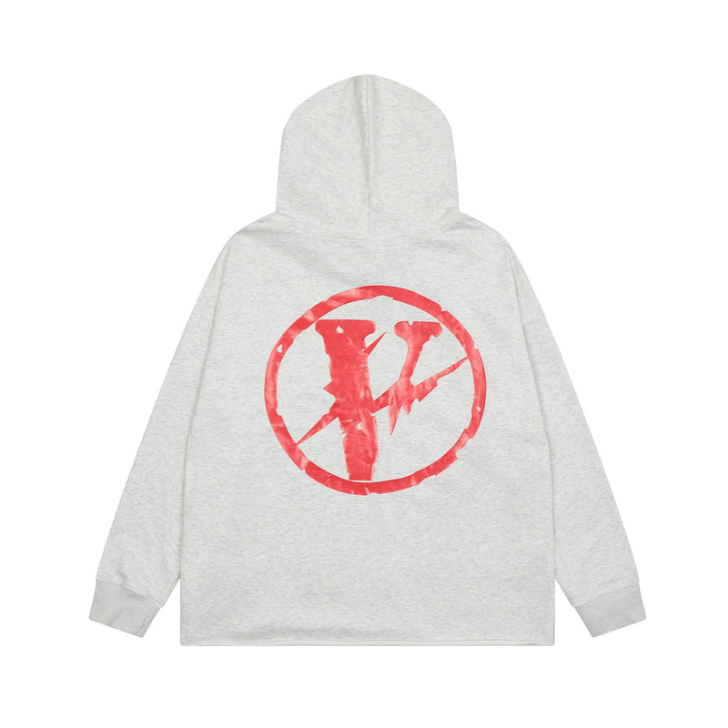 Vlone Hoodie Autumn and Winter Lightning Big V Letter