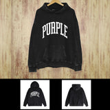 Purple Brand Distressed Hoodie Fashion Old Loose Hooded Sweater