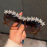 Trendy punk glasses retro wide legs