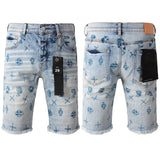 Purple Brand Denim Shorts High Street Blue Print