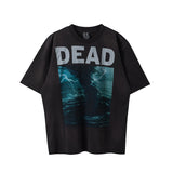 Mens Vintage T-Shirts vintage Washed Old Short Sleeves Loose Crew Neck