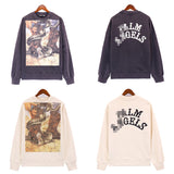Palm Angle Sweatshirt Art Oil Painting Print Long Sleeve Crew Neck Sweater