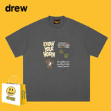 Drew T Shirts T-shirt Short Sleeve Loose round Neck Short Sleeve