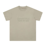 Fog Essentials T Shirts Spring Summer FOG Season 8 Flocking Letter Crew Neck Short Sleeves