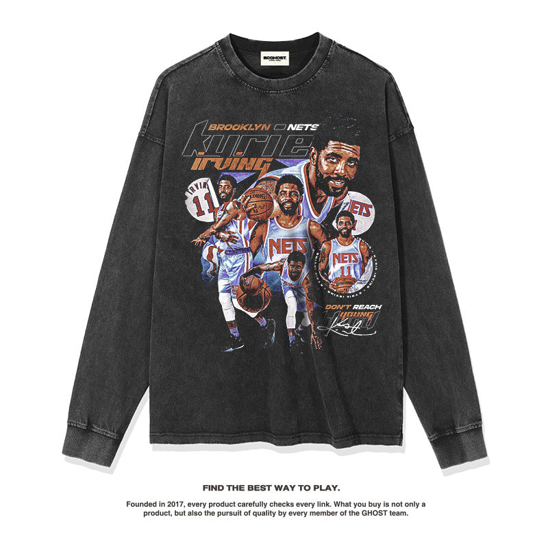 Nba Long Sleeve Shirt Basketball Jersey Long Sleeve T-shirt Cotton round Neck