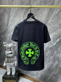 CHH Chrome Hearts T Shirts Fluorescent Green Classic Big Horseshoe Short Sleeve T-shirt