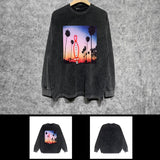 Purple Brand Distressed Long Sleeve Shirt Fashion Distressed Loose Long-sleeved Top