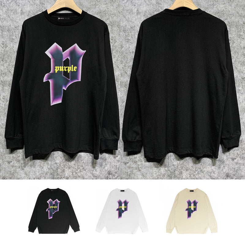 Purple Brand Long Sleeve T-Shirt Fashion Loose Long Sleeve Top