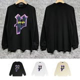 Purple Brand Long Sleeve T-Shirt Fashion Loose Long Sleeve Top