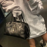 Chh Chrome Heart Leather Bag Large Capacity Shoulder Bag