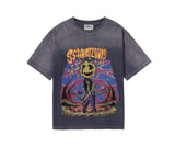 Mens Vintage T-Shirts vintage Washed Old Short Sleeves Loose Crew Neck