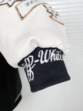 Off White Jacket Autumn/Winter OW Embroidered Hot Diamond Jacket Baseball Uniform