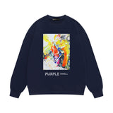 Purple Brand Sweatshirt Loose Crew Neck Sweater