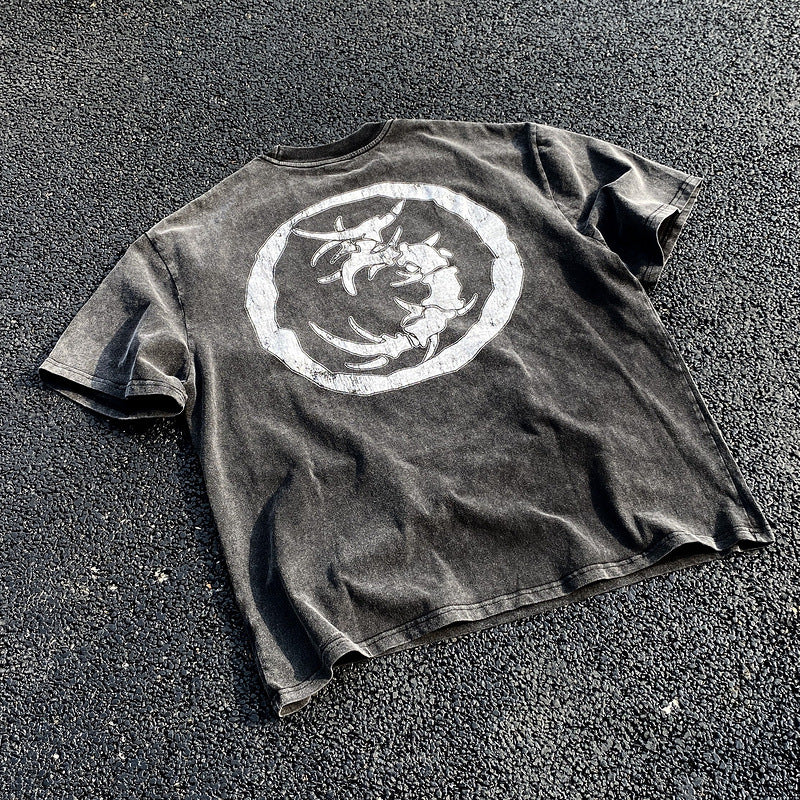 Mens Vintage T-Shirts SAINT MICHAEL CHO Nirvana Rebirth Old Short Sleeve Vintage Wash