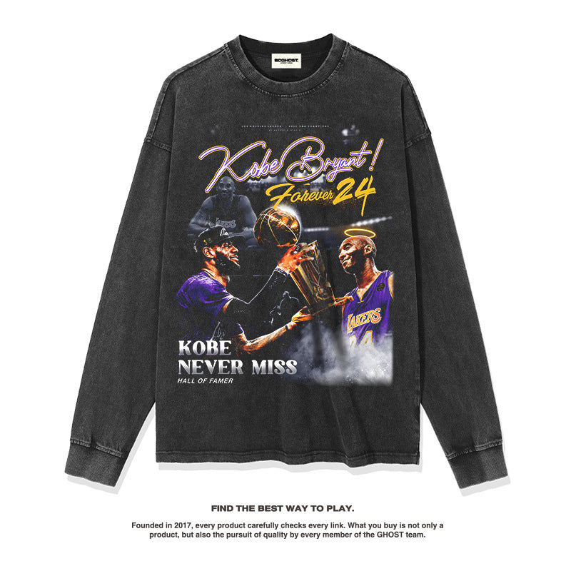 Nba Long Sleeve Shirt Autumn and Winter Basketball Long Sleeve T-shirt round Neck Fashion Brand Sweater