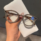 Trendy Punk Glasses Flash Drill Cat Ears Anti-Blue Light