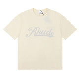 Rhude T Shirt Alphabet Coconut Racing Pattern Short Sleeve T-Shirt