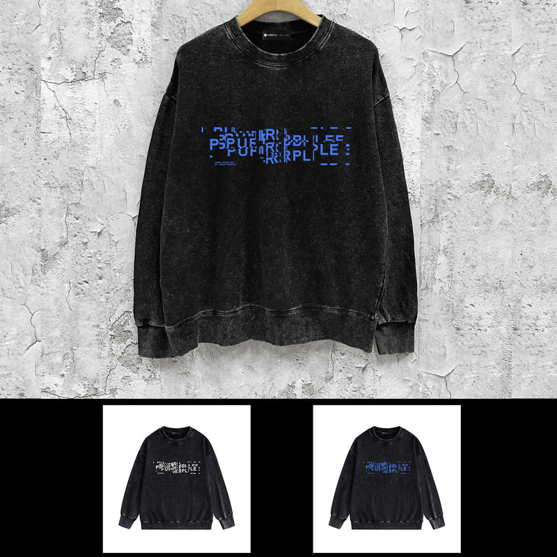 Purple Brand Distressed Sweatshirt Retro Vintage Crew Neck Sweater