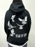 Kanye West Sunday Service Hoodie Fog Vintage Distressed Eagle Printed Hoodie