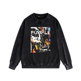 Purple Brand Distressed Sweatshirt Retro Vintage Crew Neck Sweater