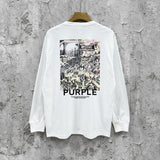 Purple Brand Long Sleeve T-Shirt Fashion Loose Long Sleeve Top