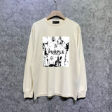 Purple Brand Long Sleeve T-Shirt Fashion Loose Long Sleeve Top