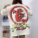 Hellstar T Shirt Earth Print Casual Loose