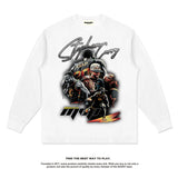 Nba Long Sleeve Shirt Curry American Street Long Sleeve T-shirt Loose Washed-out round Neck