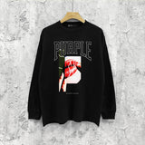 Purple Brand Long Sleeve T-Shirt Fashion Loose Long Sleeve Top