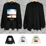 Purple Brand Long Sleeve T-Shirt Fashion Loose Long Sleeve Top