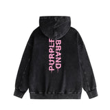 Purple Brand Distressed Hoodie Fashion Old Loose Hooded Sweater