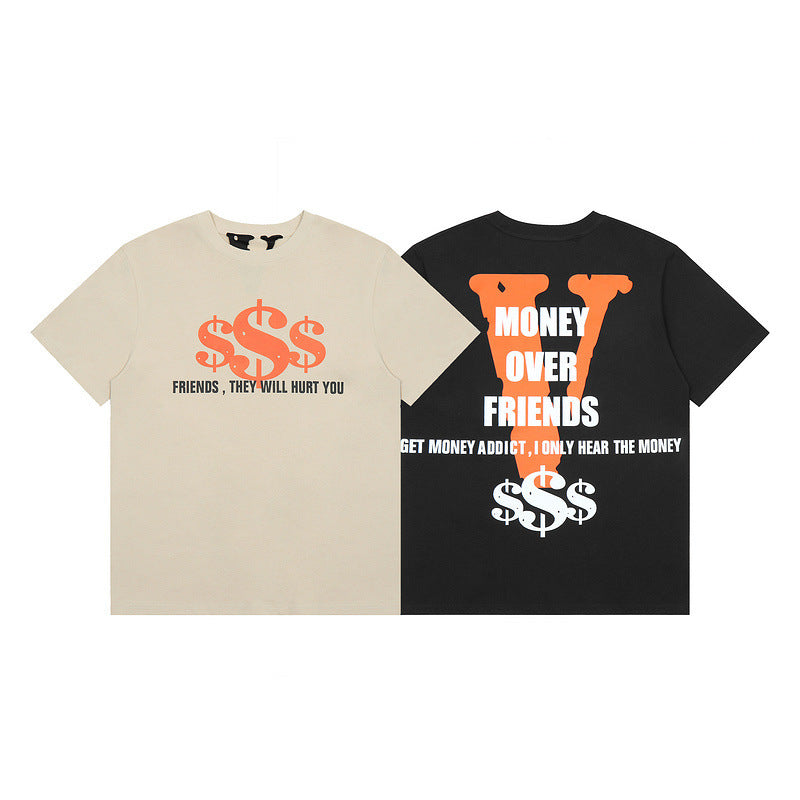 Vlone T Shirts Summer Fashion Brand Short Sleeve Vlone Loose Oversized T-shirt Men