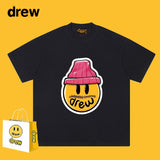 Drew T Shirts Smiley Red Hat Printed T-shirt