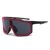Trendy punk glasses diamond windproof