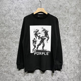 Purple Brand Long Sleeve T-Shirt Fashion Loose Long Sleeve Top
