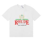 Rhude T Shirt Sailing Letter Coconut Logo Short Sleeve T-Shirt